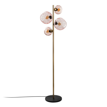 Lampadaire 4 Lumières - E27 - 35 x 35 x 165 cm - Rose et Doré