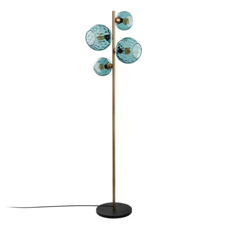 Lampadaire 4 Lumières - E27 - 35 x 35 x 165 cm - Bleu et Doré