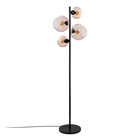 Lampadaire 4 Lumières - E27 - 35 x 35 x 165 cm - Rose et Noir