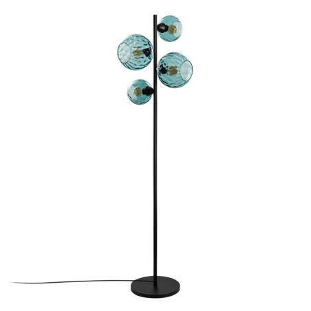 Lampadaire 4 Lumières - E27 - 35 x 35 x 165 cm - Bleu et Noir