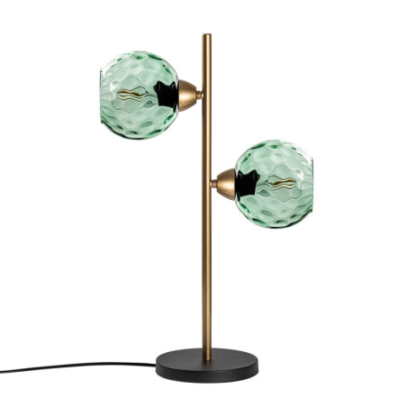 Lampe à Poser 2 Lumières - E27 - 36 x 18 x 58 cm - Vert Menthe et Doré