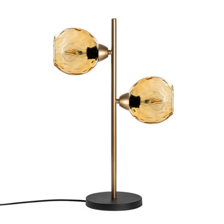Lampe à Poser 2 Lumières - E27 - 36 x 18 x 58 cm - Jaune et Doré