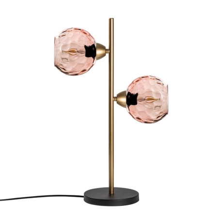 Lampe à Poser 2 Lumières - E27 - 36 x 18 x 58 cm - Rose et Doré