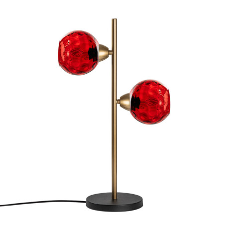 Lampe à Poser 2 Lumières - E27 - 36 x 18 x 58 cm - Rouge et Doré