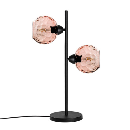 Lampe à Poser 2 Lumières - E27 - 36 x 18 x 58 cm - Rose et Noir