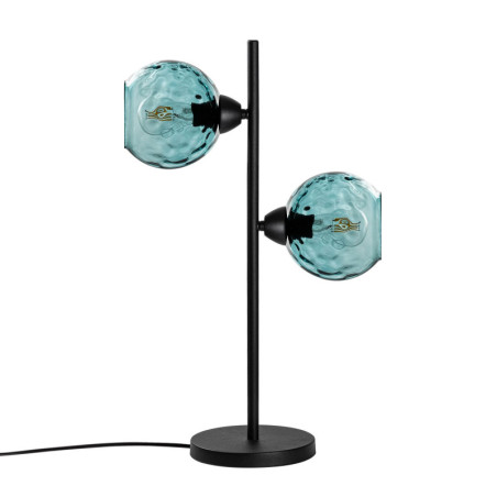 Lampe à Poser 2 Lumières - E27 - 36 x 18 x 58 cm - Bleu et Noir