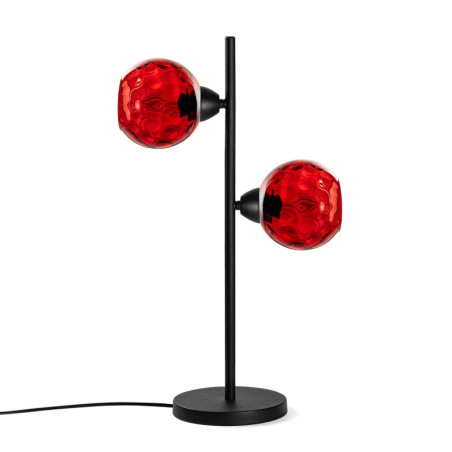 Lampe à Poser 2 Lumières - E27 - 36 x 18 x 58 cm - Rouge et Noir