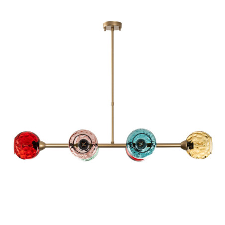 Suspension 6 Lumières - E27 - 103 x 40 x 74 cm - Multicolore et Doré