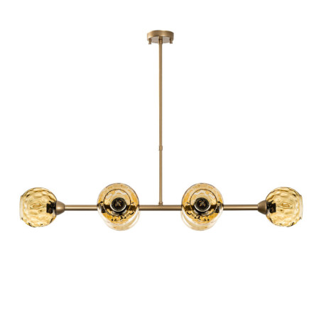 Suspension 6 Lumières - E27 - 103 x 40 x 74 cm - Jaune et Doré