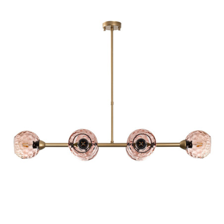 Suspension 6 Lumières - E27 - 103 x 40 x 74 cm - Rose et Doré