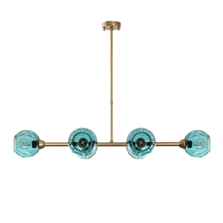 Suspension 6 Lumières - E27 - 103 x 40 x 74 cm - Bleu et Doré