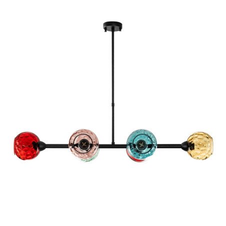 Suspension 6 Lumières - E27 - 103 x 40 x 74 cm - Multicolore et Noir