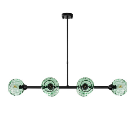 Suspension 6 Lumières - E27 - 103 x 40 x 74 cm - Vert Menthe et Noir