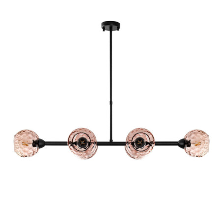Suspension 6 Lumières - E27 - 103 x 40 x 74 cm - Rose et Noir
