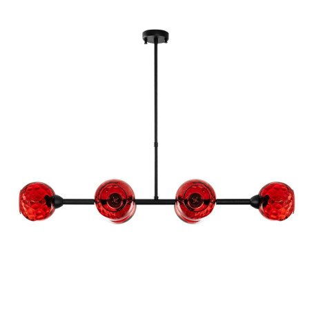 Suspension 6 Lumières - E27 - 103 x 40 x 74 cm - Rouge et Noir