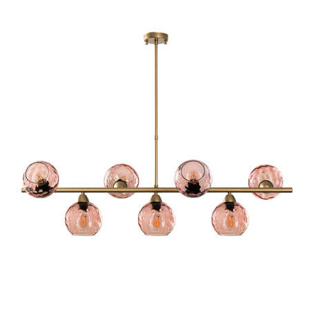 Suspension 7 Lumières - E27 - Ø15 cm - Rose et Doré