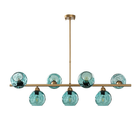 Suspension 7 Lumières - E27 - 110 x 40 x 84 cm - Bleu et Doré