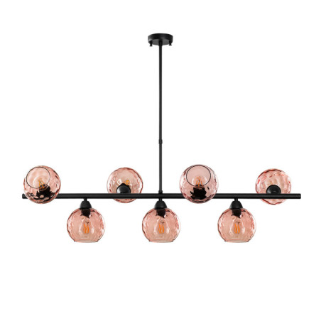 Suspension 7 Lumières - E27 - 110 x 40 x 84 cm - Rose et Noir