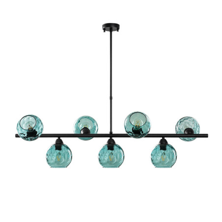Suspension 7 Lumières - E27 - 110 x 40 x 84 cm - Bleu et Noir