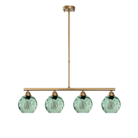 Suspension 4 Lumières - E27 - 80 x 15 x 80 cm - Vert Menthe et Doré