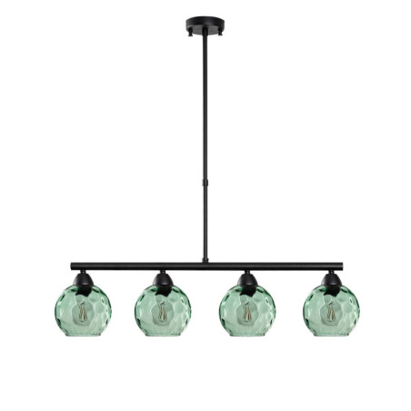 Suspension 4 Lumières - E27 - 80 x 15 x 80 cm - Vert Menthe et Noir