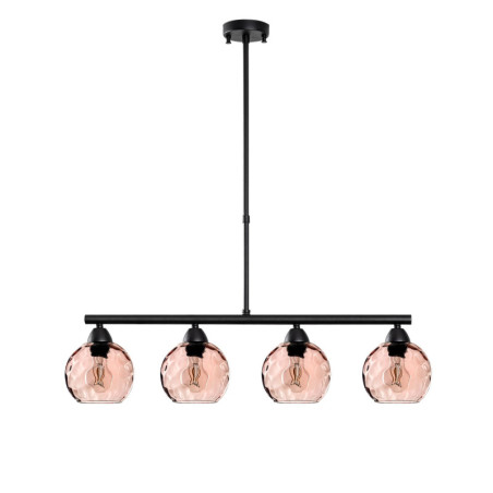 Suspension 4 Lumières - E27 - 80 x 15 x 80 cm - Rose et Noir
