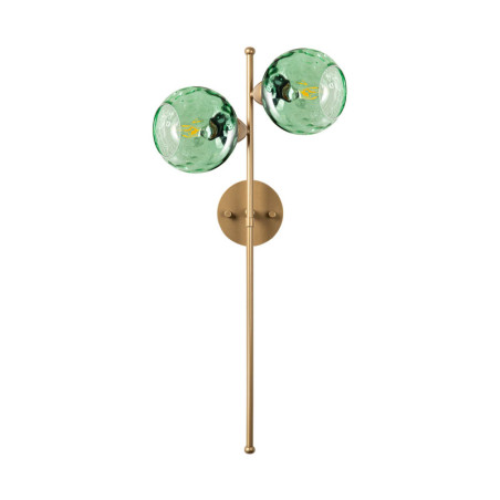 Applique Murale 2 Lumières - E27 - 35 x 25 x 72 cm - Vert Menthe et Doré