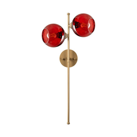 Applique Murale 2 Lumières - E27 - 35 x 25 x 72 cm - Rouge et Doré