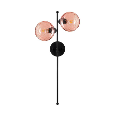 Applique Murale 2 Lumières - E27 - 35 x 25 x 72 cm - Rose et Noir