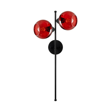 Applique Murale 2 Lumières - E27 - Ø15 cm - Rouge et Noir