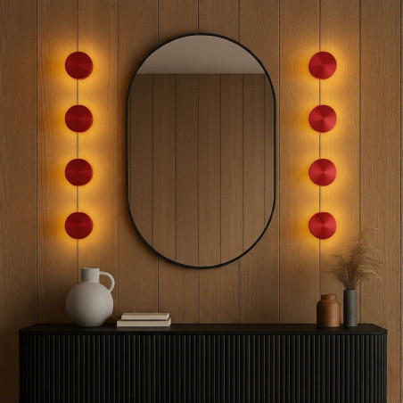 Applique Murale LED 5 W - 3000 K - 12 x 12 x 5 cm - Rouge