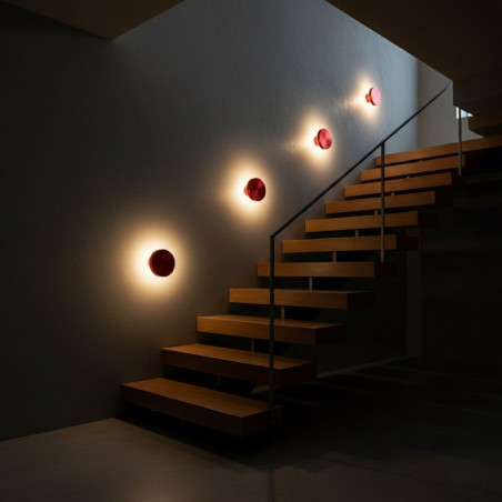 Applique Murale LED 5 W - 3000 K - 15 x 15 x 5 cm - Rouge