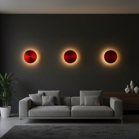 Applique Murale LED 5 W - 3000 K - 20 x 20 x 5 cm - Rouge
