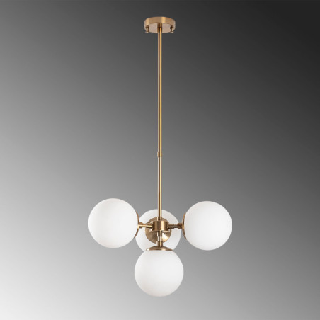 Suspension 4 Lumières - E14 - L 43 cm - H 47 à 89 cm - Aspect Rétro