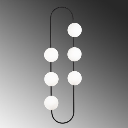 Applique Murale 6 Lumières - E27 - 40 x 33 x 124 cm - Noir et Blanc