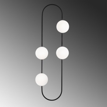 Applique Murale 4 Lumières - E27 - 40 x 33 x 124 cm - Noir et Blanc