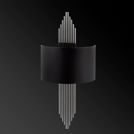 Applique Murale - E27 - 75 x 10 x 22 cm - Noir et Argenté