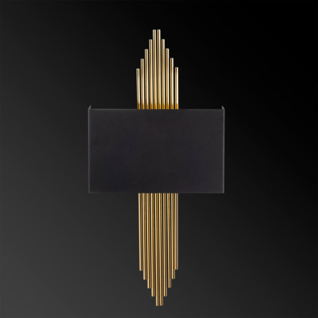 Applique Murale - E27 - 75 x 10 x 22 cm - Noir et Doré