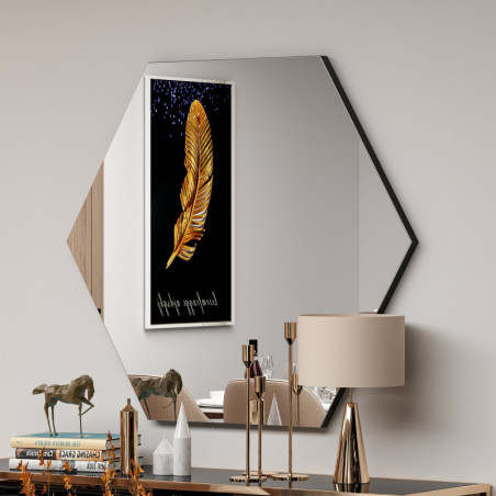 Miroir Mural Hexagonal - 70 x 60 cm - Noir