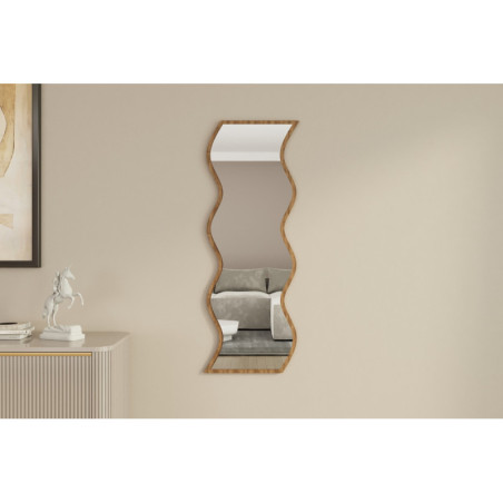 Miroir Mural - 40 x 120 cm - Décor Noyer