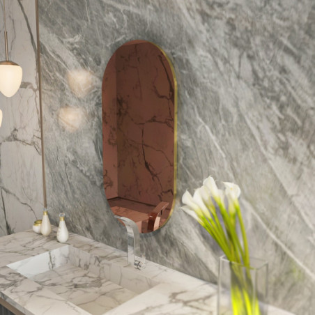 Miroir Mural - H 85 cm - Bronze et Doré