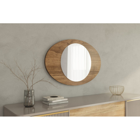 Miroir Mural - 60 x 90 cm - Décor Noyer