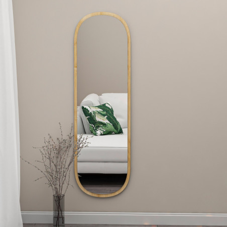 Miroir Ovale Plein Pied - 40 x 120 cm - Naturel