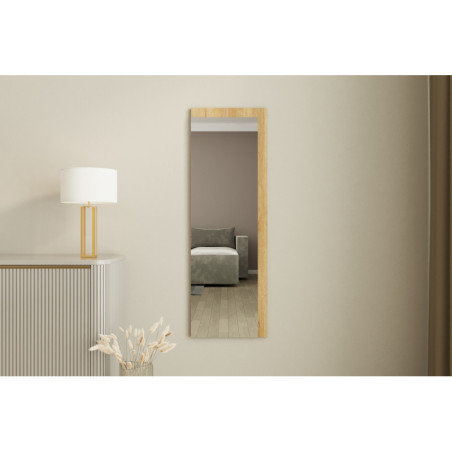 Miroir Mural - 40 x 120 cm - Blanc et Naturel