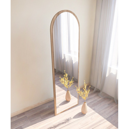 Miroir Plein Pied - 50 x 160 cm - Décor Noyer