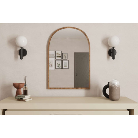 Miroir Mural - 60 x 90 cm - Décor Noyer