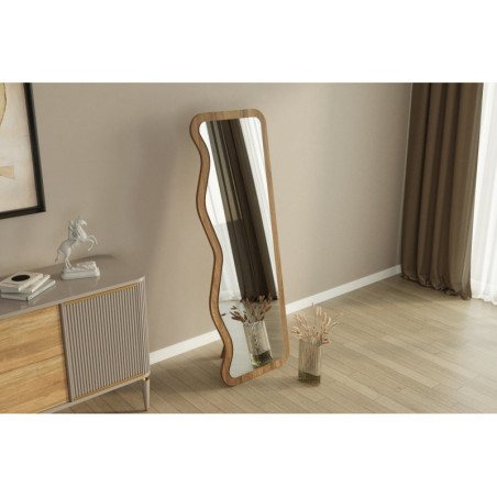 Miroir Plein Pied - 50 x 160 cm - Décor Noyer