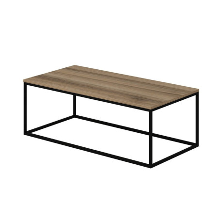 Table Basse - Structure Métal - 120 x 42 x 60 cm - Décor Noyer