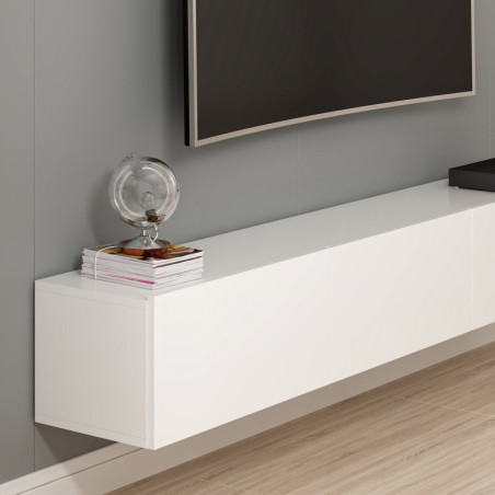 Meuble TV - 180 x 30 x 32 cm - Blanc