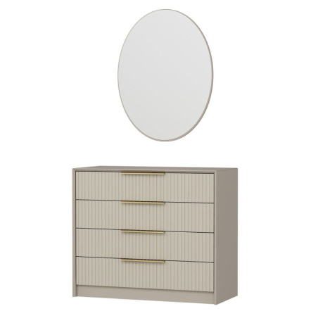 Commode avec Miroir - avec Étagères - 100 x 85 x 45 cm - Ton Pierre